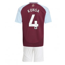 Aston Villa Ezri Konsa #4 Thuis tenue Kids 2024-25 Korte Mouw (+ Korte broeken)